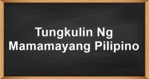 Tungkulin Ng Mamamayang Pilipino
