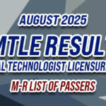 MTLE Result August 2025 M-R LIST OF PASSERS