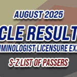 CLE Result August 2025 S-Z LIST OF PASSERS