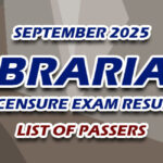 Librarian Licensure Exam Result September 2025 - LIST OF PASSERS