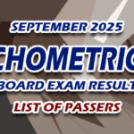 Psychometrician Board Exam Result September 2025 - LIST OF PASSERS