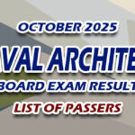 Naval Architect Board Exam Result October 2025 - LIST OF PASSERS