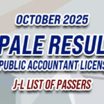 CPALE Result October 2025 J-L LIST OF PASSERS