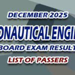 Aeronautical Engineer Board Exam Result December 2025 - LIST OF PASSERS