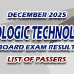 Radiologic Technologist Board Exam Result December 2025 - LIST OF PASSERS